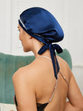 SilkSilky AU Pure Silk Sleep Cap DarkBlue 002