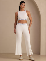 [White] SilkSilky-AU Sleeveless Crew Neck Women's Outfit Sets 005