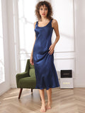 Pure Silk Casual Straps Sleeveless Long Dress
