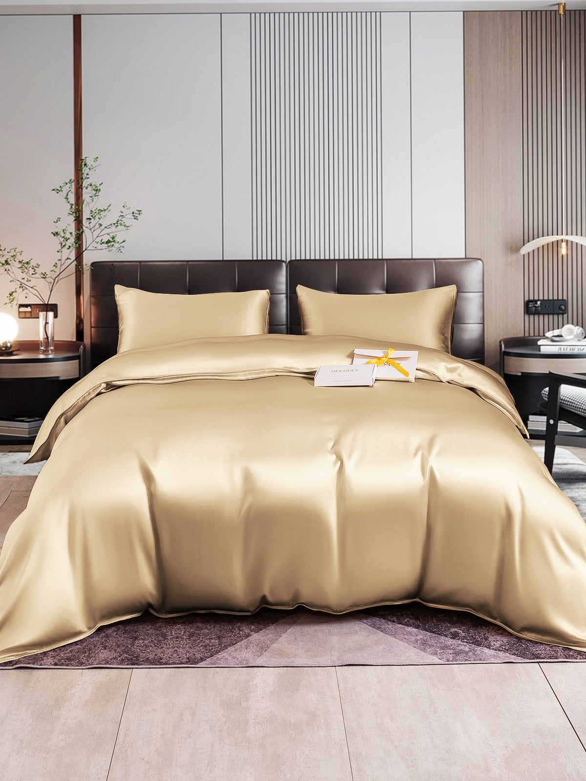 [Beige] SilkSilky-AU 22Momme Bedding Set 002