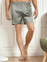 [Grayish Green] SilkSilky-AU Men's Sleep Shorts 003