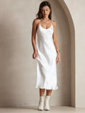 SilkSilky-AU Pure Silk Sleeveless Round Neck Dress White 005