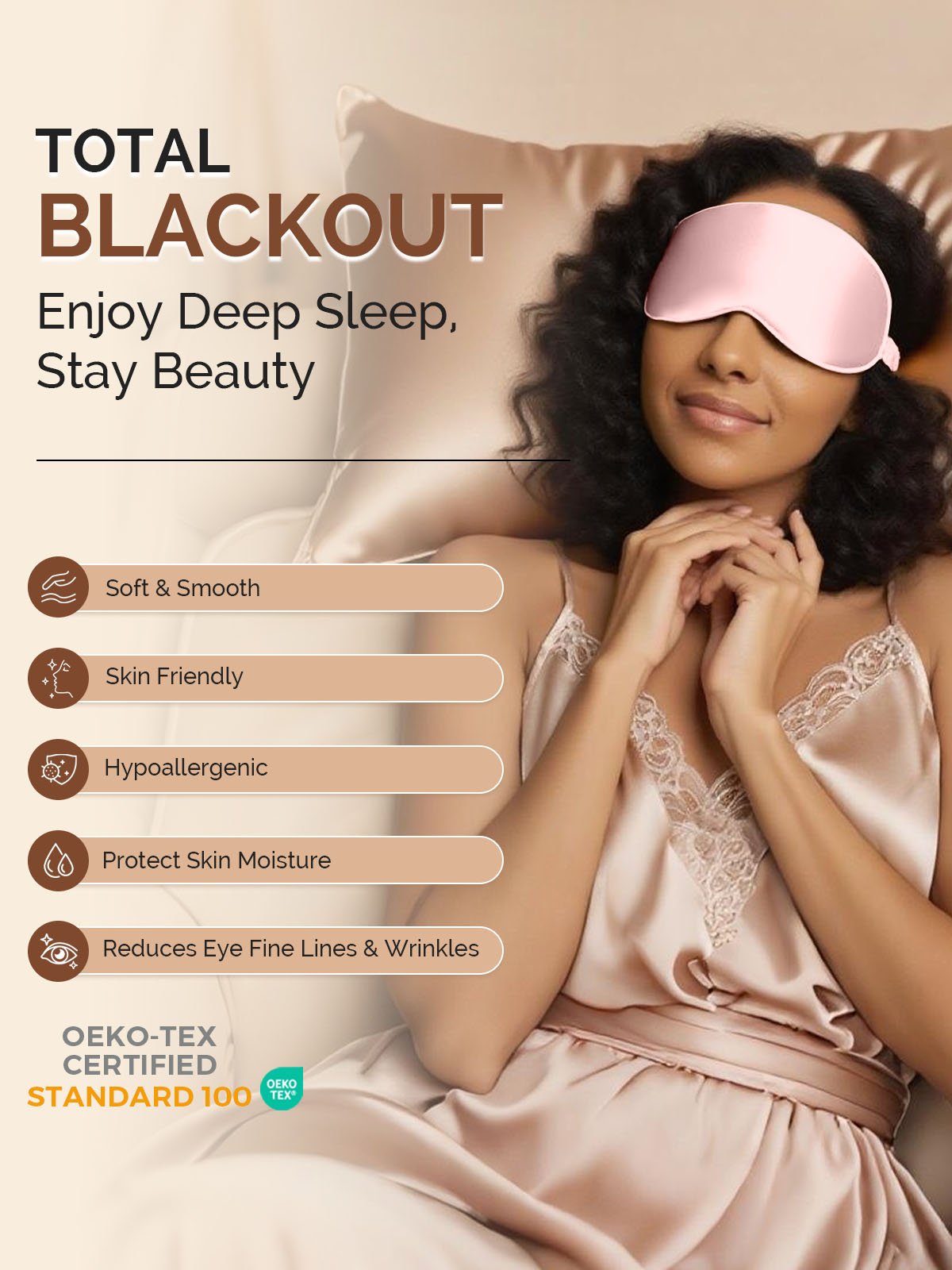[Pink] SilkSilky-AU 22Momme Pure Silk Eye Mask 005