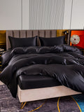 SilkSilky AU 22Momme Pure Silk Bedding Set Black 003