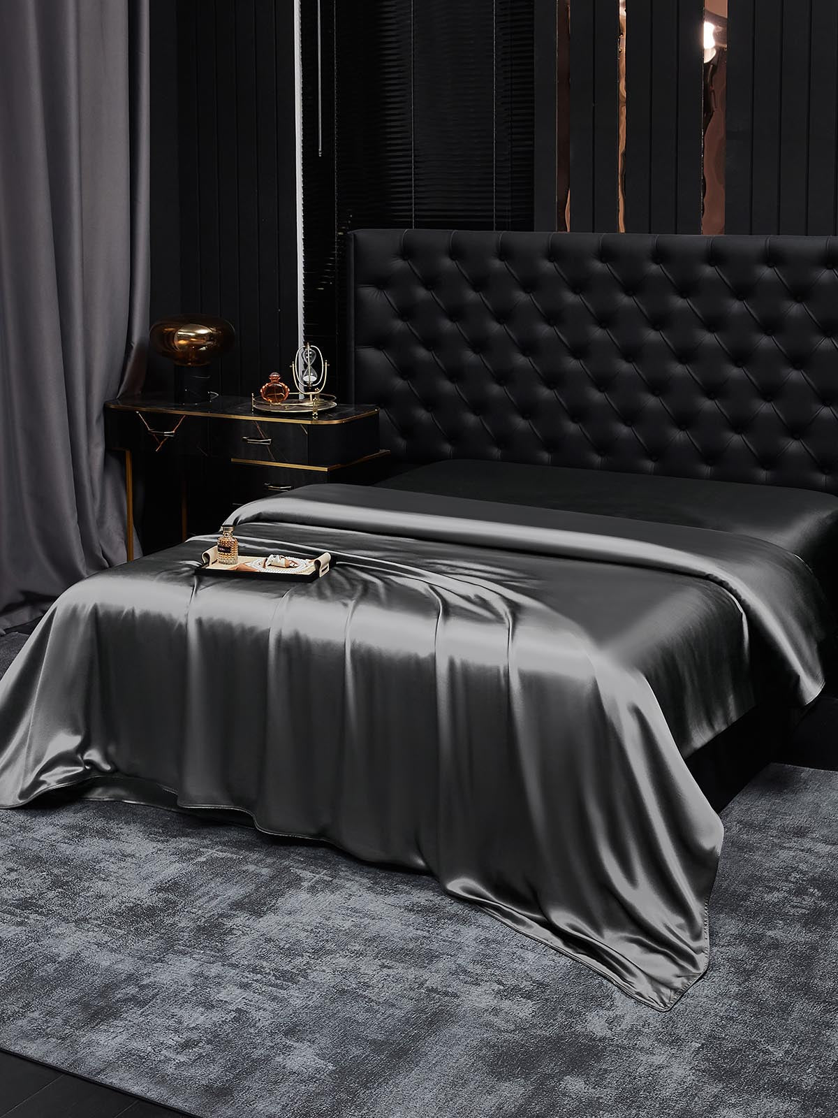 [Dark Gray] SilkSilky-AU 19Momme Duvet Covers 001