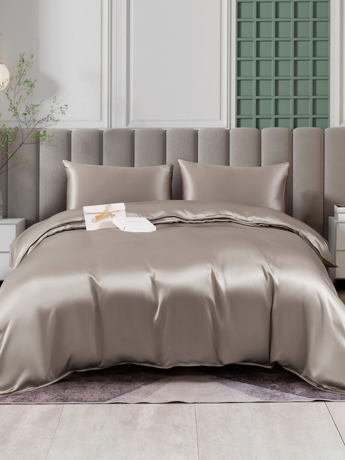[Gray] SilkSilky-AU 25Momme Bedding Set 001