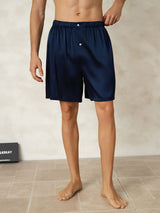 [Dark Blue] SilkSilky-AU Men's Sleep Shorts 001
