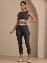 [Gray] SilkSilky-AU Sleeveless Crew Neck Women's Outfit Sets 006