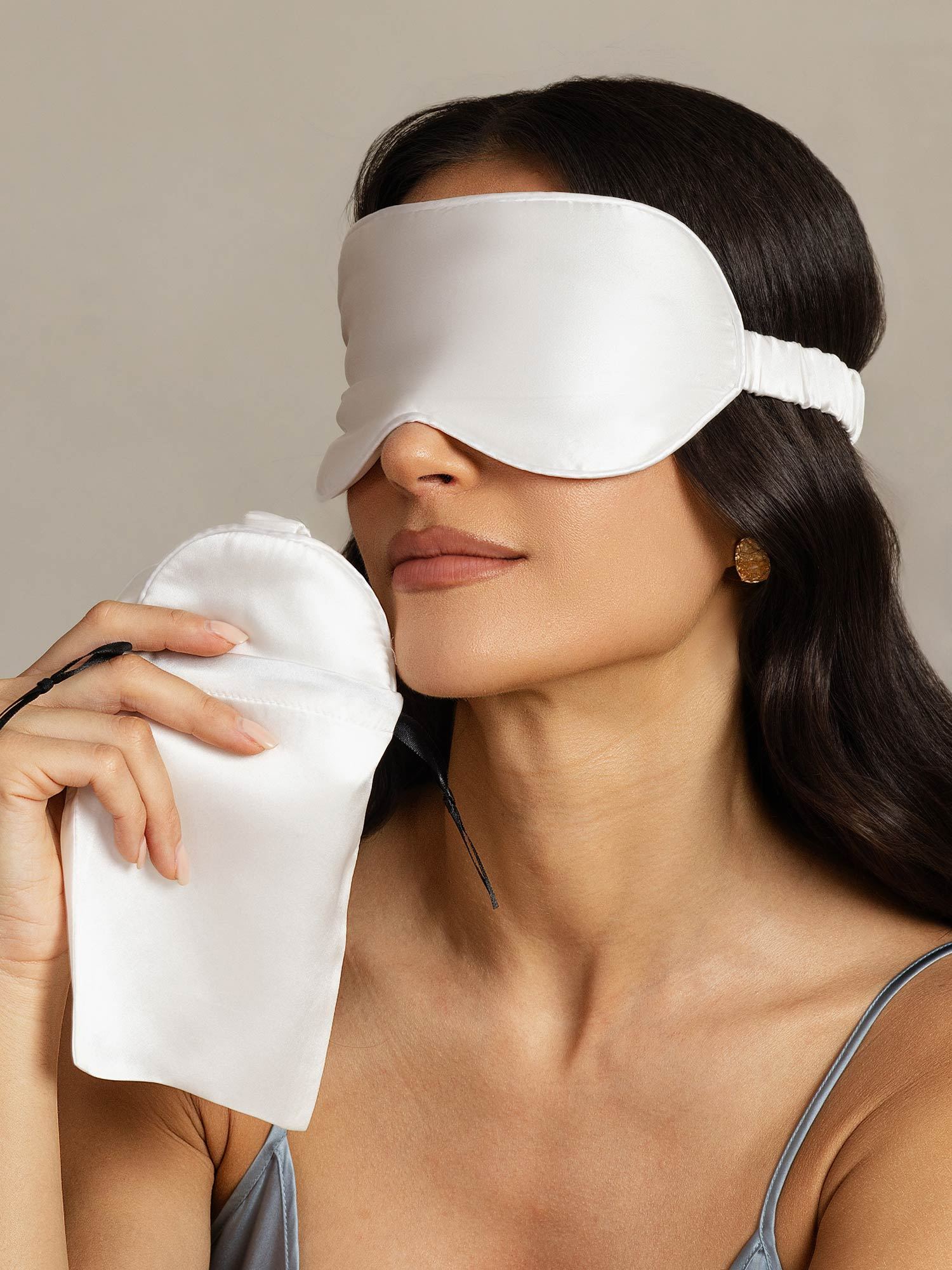 [White] SilkSilky-AU Pure Silk Eye Mask 007