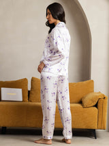 [Lilac Bloom] SilkSilky-AU Pure Silk Notch Collar Women's Pyjamas 002,