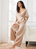 SilkSilky AU Pure Silk Half Sleeve Womens Pajamas Champagne 004