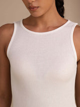 [White] SilkSilky-AU Sleeveless Round Neck Camisole 006