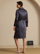 [Navy Chain] SilkSilky-AU Long Sleeve Mens Robe 002