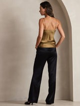 [Coffee] SilkSilky-AU Spaghetti Strap V Neck Camisole 005