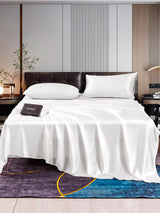 [White] SilkSilky-AU 22Momme Pure Silk Bedding Set 001,