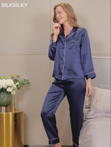 SilkSilky-AU Long Sleeve Notch Collar Women's Pyjamas video 001