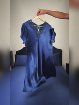SilkSilky-AU Short Sleeve V Neck Nightgown video 001