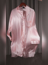 SilkSilky-AU Long Sleeve Lapel Collar Nightshirt video 001