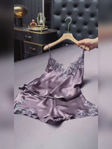 SilkSilky-AU Sleeveless V Neck Camisole Set video 001