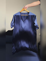 SilkSilky-AU Half Sleeve V Neck Nightgown video 001