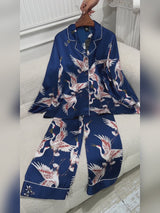 SilkSilky-AU Long Sleeve Lapel Collar Women's Pyjamas video 001
