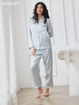 SilkSilky-AU Long Sleeve Notch Collar Women's Pyjamas video 001