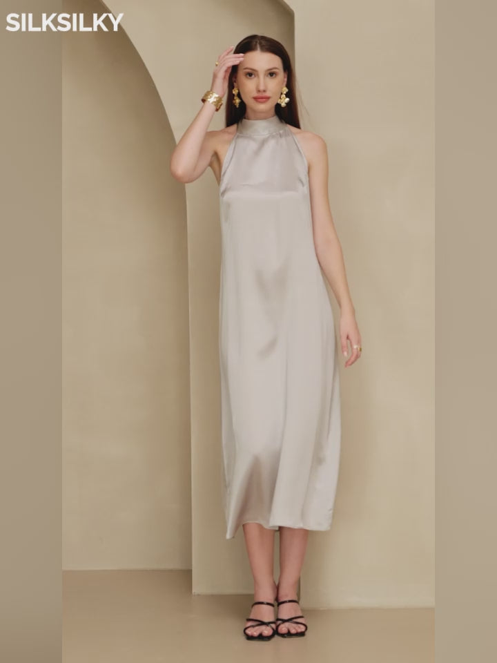 SilkSilky-AU-19Momme-Silk-Sleeveless-Dress-video-001