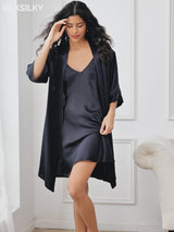 SilkSilky-AU 3/4 Sleeve Women's Dressing Gown video 001