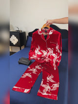 SilkSilky-AU Long Sleeve Lapel Collar Women's Pyjamas video 001