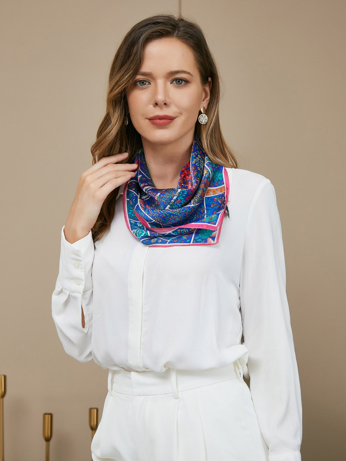 SilkSilky AU Pure Silk Scarf Multi 002