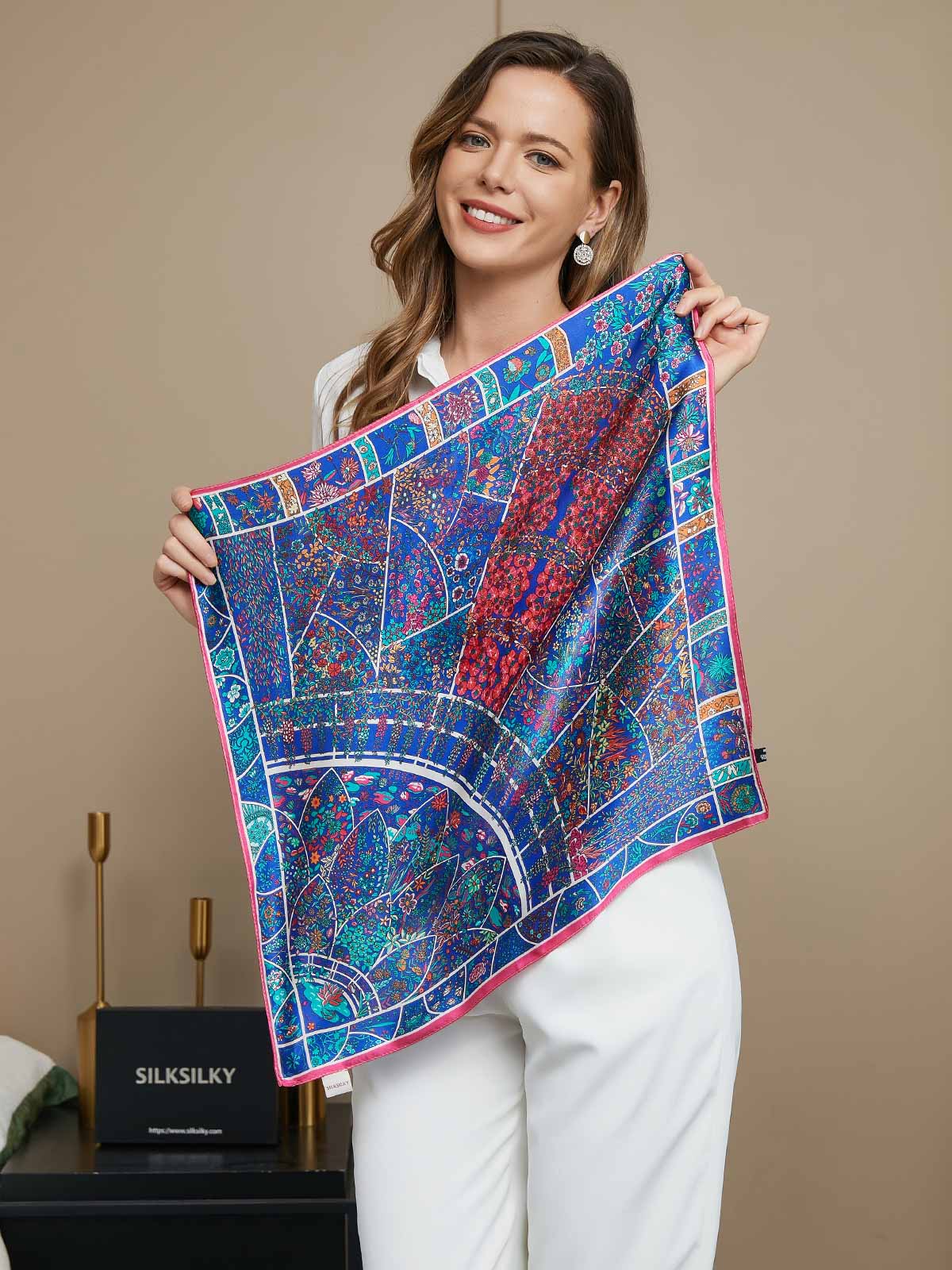 SilkSilky AU Pure Silk Scarf Multi 001