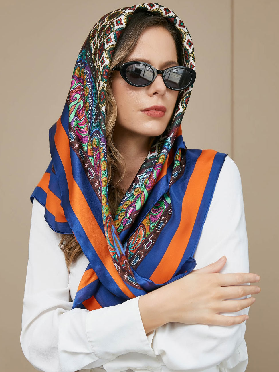 SilkSilky AU Pure Silk Scarf Multi 001