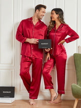 [Wine] SilkSilky-AU Pure Silk Long Sleeve Couple 001