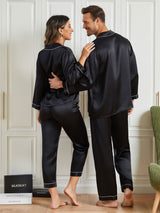 [Black] SilkSilky-AU Pure Silk Long Sleeve Couple 002