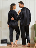 SilkSilky AU Pure Silk Long Sleeve Couple Black 002