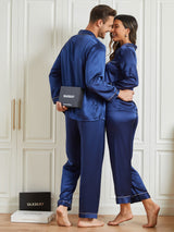 [Dark Blue] SilkSilky-AU Pure Silk Long Sleeve Couple 005