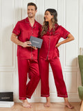 SilkSilky AU Pure Silk Short Sleeve Couple Wine 002