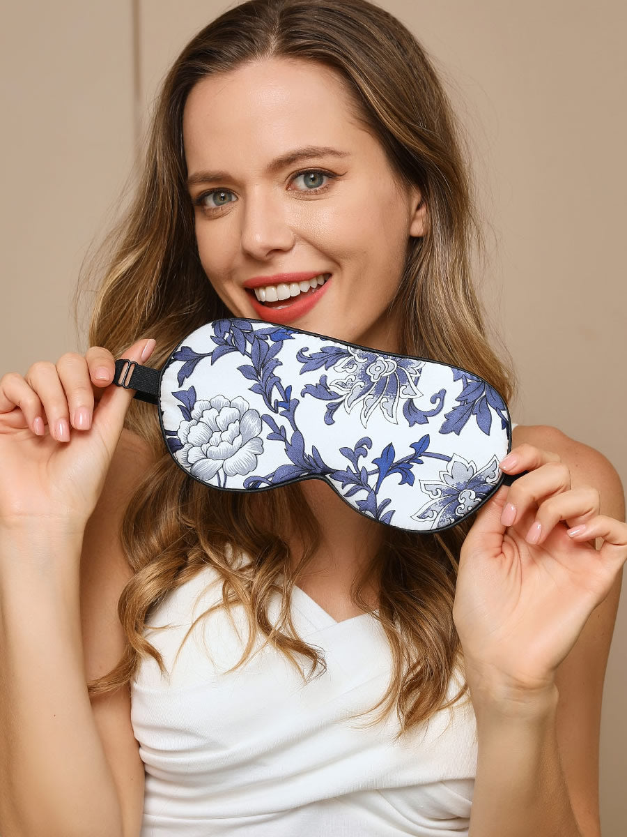 SilkSilky AU 19Momme Pure Silk Eye Mask Blue 002