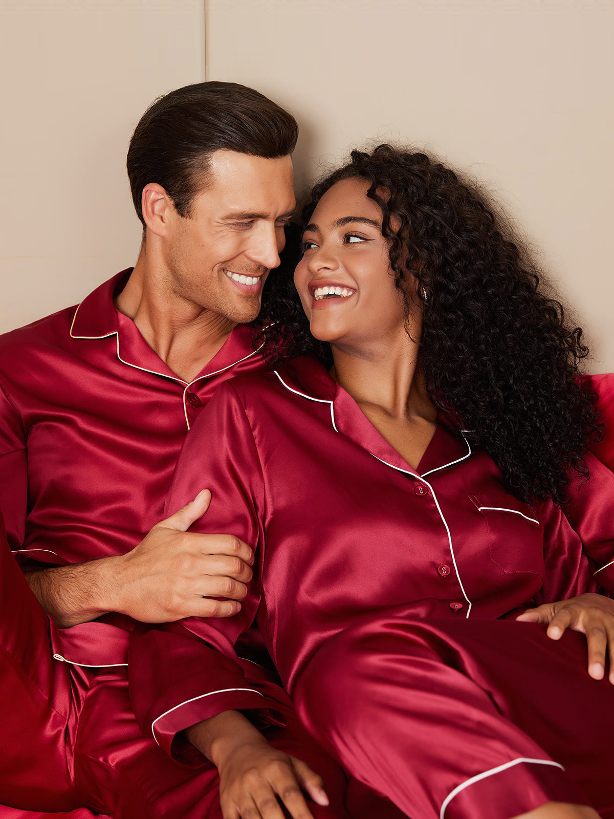 SilkSilky AU Pure Silk Long Sleeve Couple Wine 001