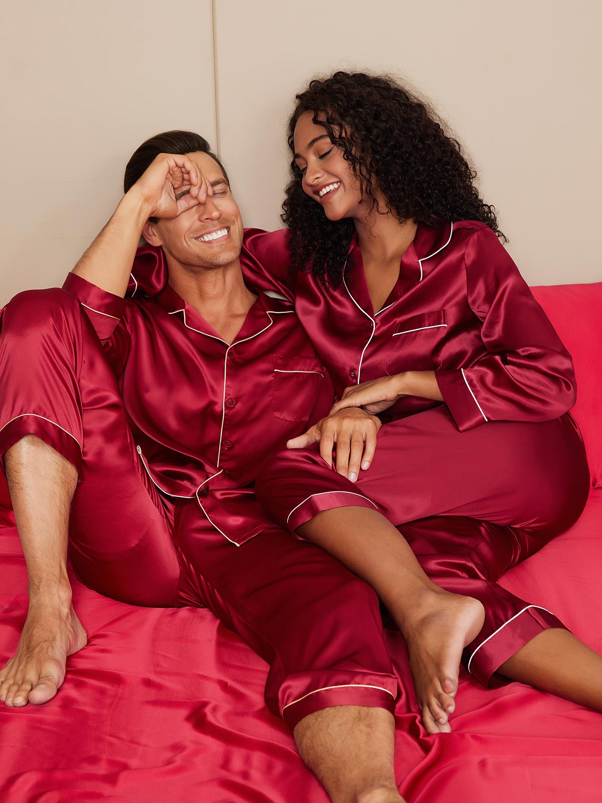 SilkSilky AU Pure Silk Long Sleeve Couple Wine 002