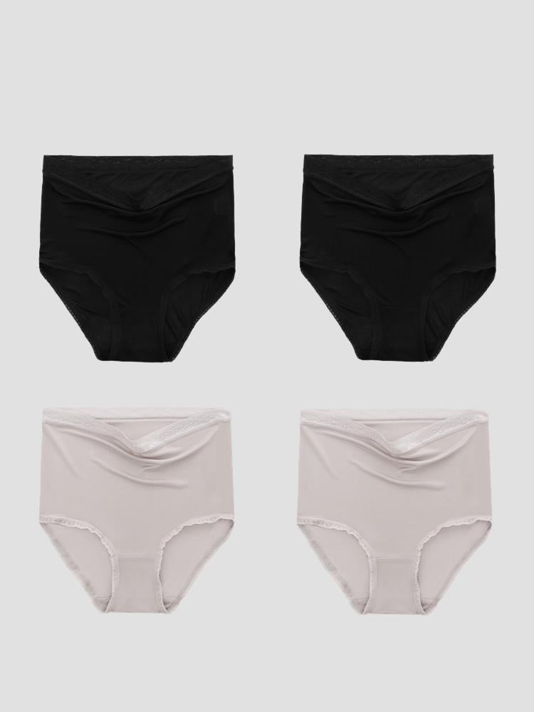 [Black+Gray] SilkSilky-AU Silk Knitted Panty 003