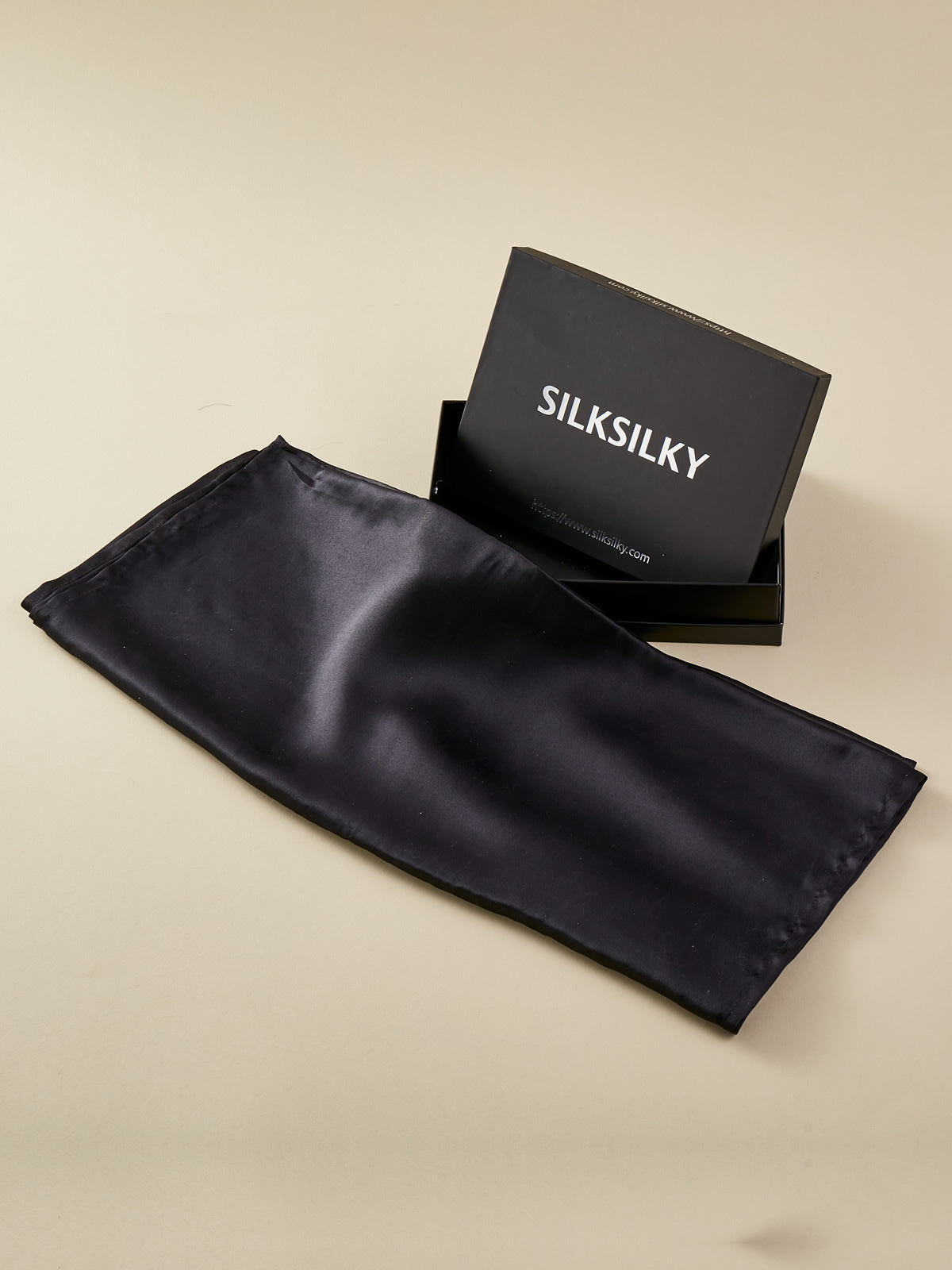 [Black] SilkSilky-AU Pure Silk Scarf 001
