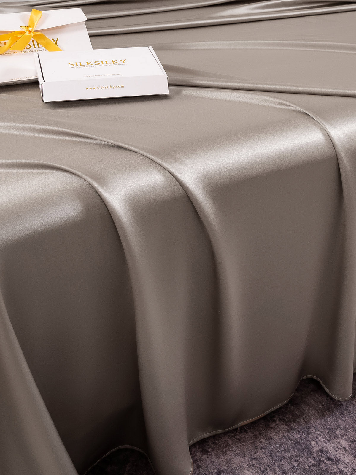 [Gray] SilkSilky-AU 25Momme Pure Silk Bedding Set 004