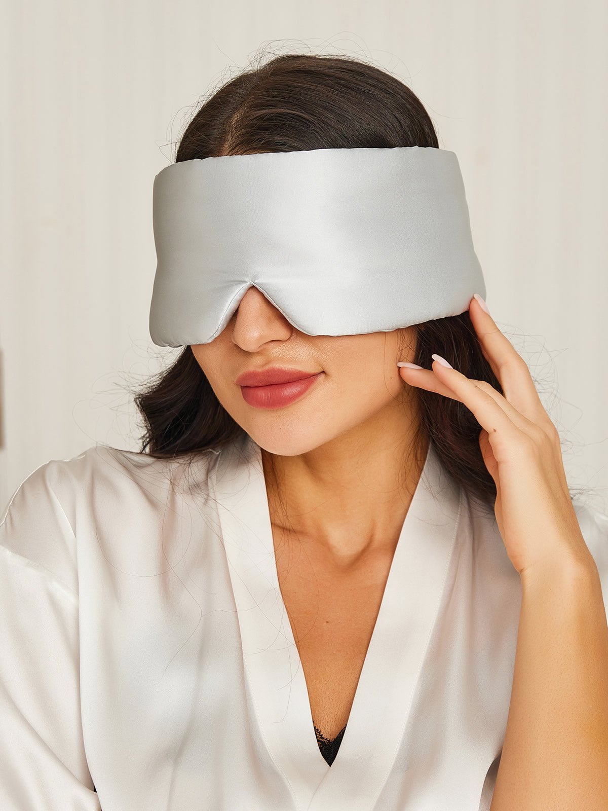 SilkSilky AU 19Momme Pure Silk Eye Mask Silver 001