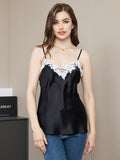 SilkSilky AU Pure Silk Sleeveless V Neck Camisole Black 003