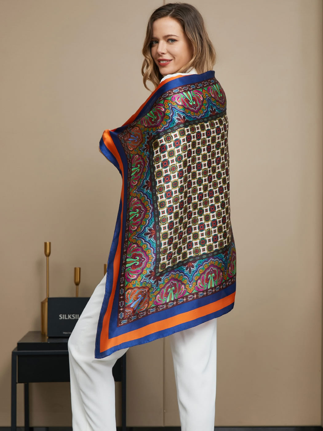 [P016] SilkSilky-AU Pure Silk Scarf 002
