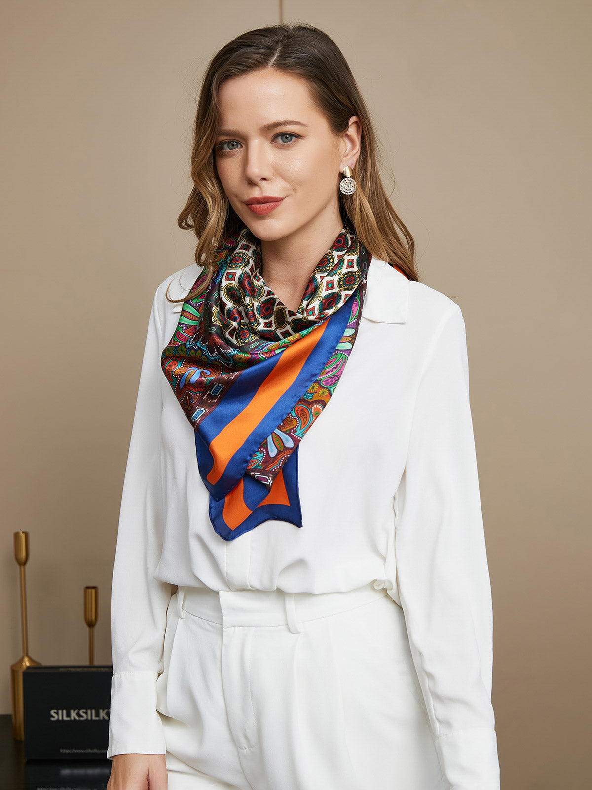 [P016] SilkSilky-AU Pure Silk Scarf 005