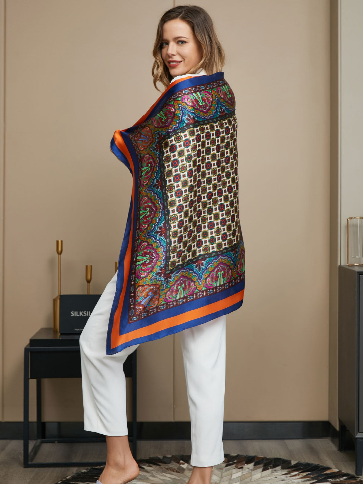 [P016] SilkSilky-AU Pure Silk Scarf 006