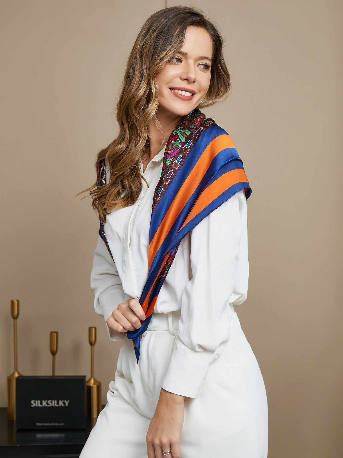 [P016] SilkSilky-AU Pure Silk Scarf 008