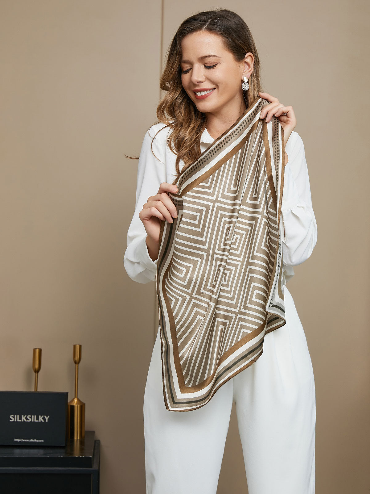 [P042] SilkSilky-AU Pure Silk Scarf 005